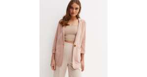 Pale Pink Linen-Look Oversized Blazer for £15 + £2.99 delivery @ New Look