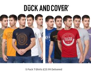 5 Pack Cotton T-Shirts £21. (£4.20 each ) plus Delivery £2.99 Free on £50 Spend @ Duck and Cover