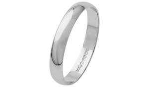 Revere 9ct White Gold D-Shape Wedding Ring 3mm (sizes I-Q, S-V) - £45 (Free Click & Collect) @ Argos