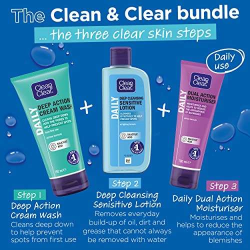 Clean & Clear Deep Action Wash Cream, White 150ml (£2.10/£1.99 Subscribe & Save) + 15% off voucher on 1st S&S