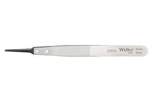 Weller Erem 258SA Precision Tweezers with Pointed Synthetic Tips and Serrated Finger Grips for Secure Handling, 120mm