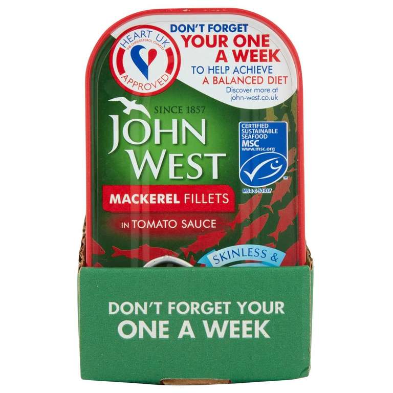 John West Mackerel Fillets in Tomato Sauce, 10 x 125g - £8.99 (membership required) @ Costco