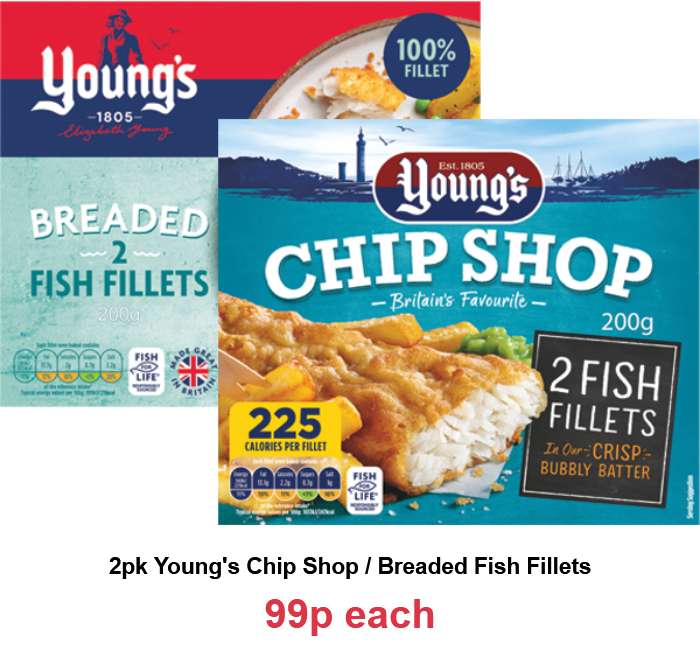 Young's Chip Shop Batter Fish Fillets / Young's Breaded Fish Fillets - 2 pack