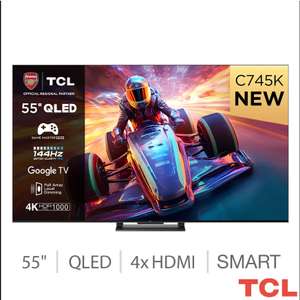 TCL 55C745K 55 Inch QLED 4K Ultra HD 144Hz Smart TV + 5 year warranty