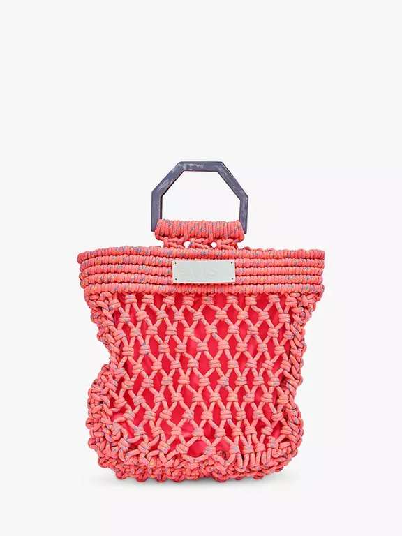 HVISK Merge String Macramé Grab Bag Black and Shocking Pink - £26.50 + £2.50 click and collect @ John Lewis & partners