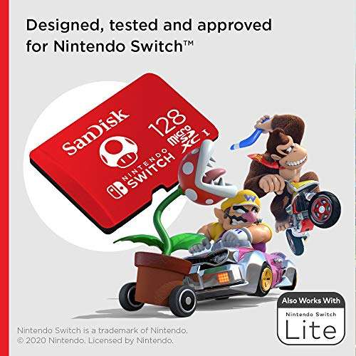 Official SanDisk 128GB microSDXC card for Nintendo Switch class 10 U3 £16.90 Dispatches from Amazon Sold by KAZA UK
