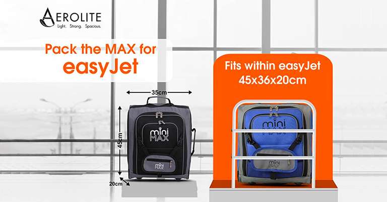 MiniMAX (45x36x20cm) easyJet Maximum Carry On Suitcase + Backpack and Pouch - £23.99 delivered @ Travel Luggage Cabin Bags