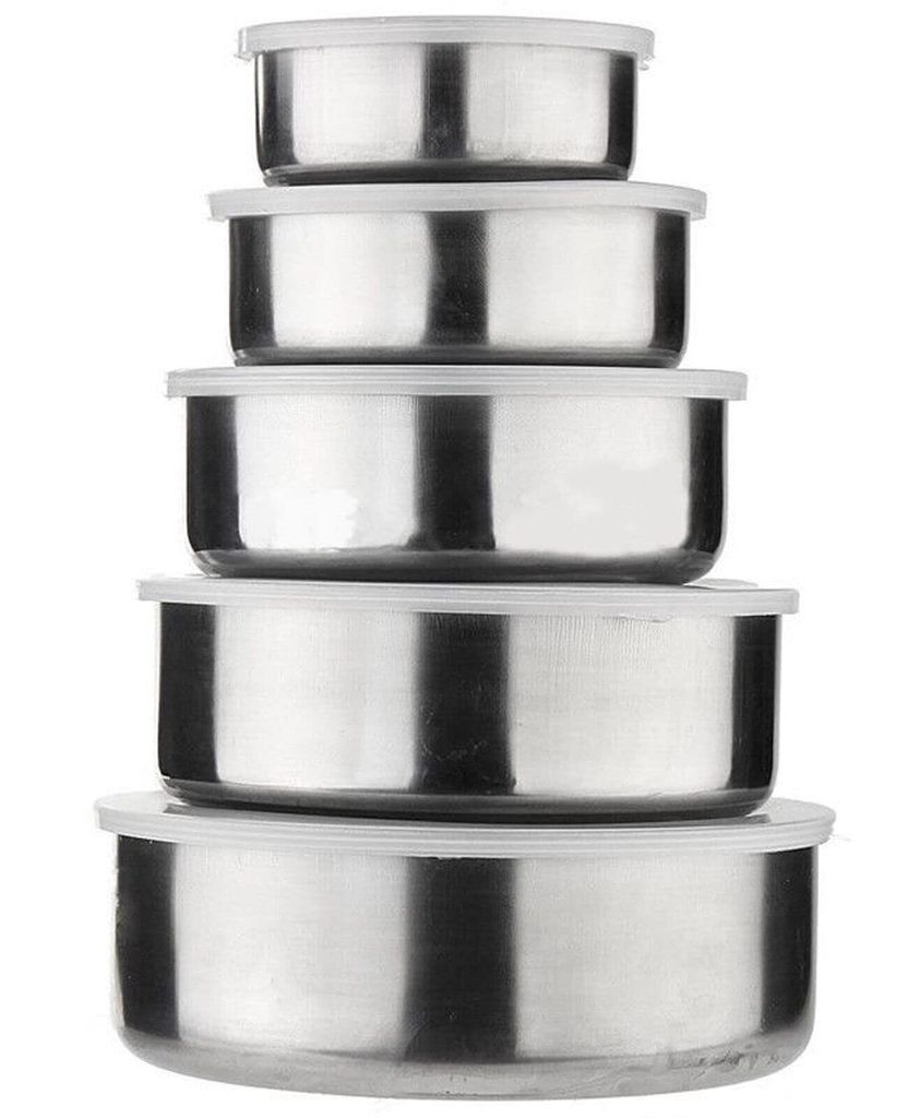 True Face Stainless Steel Food Storage Bowl Set with Lids - 5 Pieces - Sold by Truefaceuk FBA