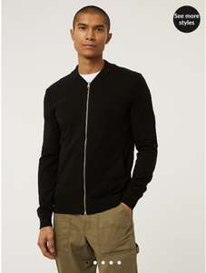 Black Knitted Bomber Jacket limited sizes Free click and collect @ George