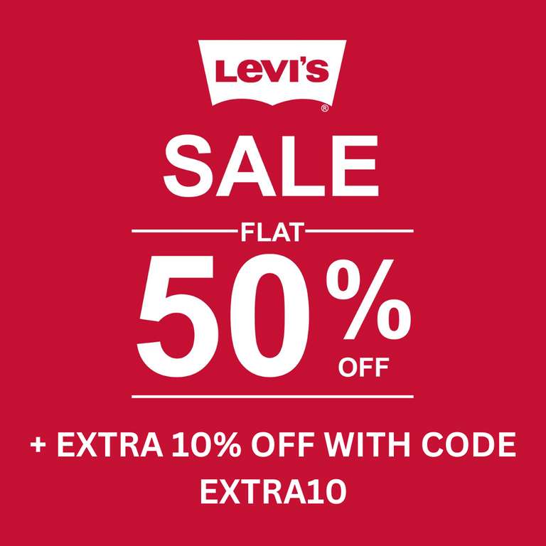 Levi's Sale - 50% Off Selected Lines + Extra 10% Off W/Code