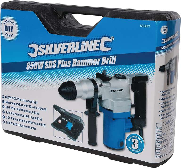 Silverline DIY 850W SDS Plus Hammer Drill (633821)