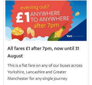 Bus fares £1 after 7pm until 31 August @ Coastliner