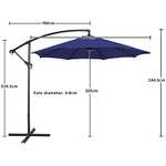 Yaheetech Cantilever Parasol Umbrella 2.7m Outdoor Sun Shade Banana Hanging Umbrella Parasol - Blue - Sold by Yaheetech UK - w/voucher