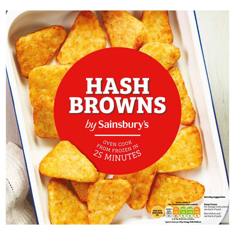 Sainsbury's Hash Browns 700g - Nectar Price