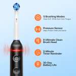 2X Bitvae Rotating Electric Toothbrush w/ Pressure Sensor, 5 Modes Rechargeable w/ 8 Brush Heads - W/ Voucher - Sold By Clevo FBA
