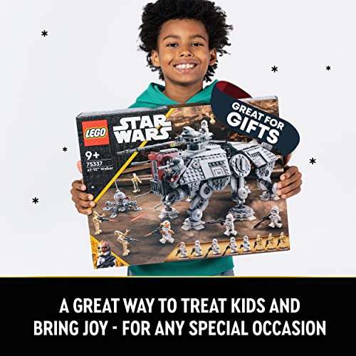 LEGO 75337 Star Wars AT-TE Walker Poseable Toy, Revenge of the Sith Set, Festive Gift for Kids with 3 212th Clone Troopers £91.98 @ Amazon