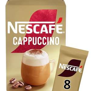 Nescafe Cappuccino Instant Coffee 8 x 15.5g Sachets, 100% Responsibly Sourced Coffee (Pack of 1)