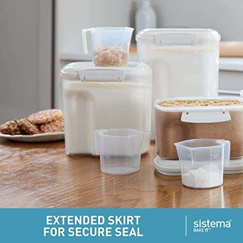 Sistema BAKE IT Baking Set Pantry Storage Set | 5 Food Storage Containers with Lids | 2 Cups for Baking - £15.50 @ Amazon