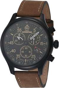 Timex Expedition 43 mm Men's Field Chronograph Brown Leather Strap Watch £61.77 delivered @ Amazon USA