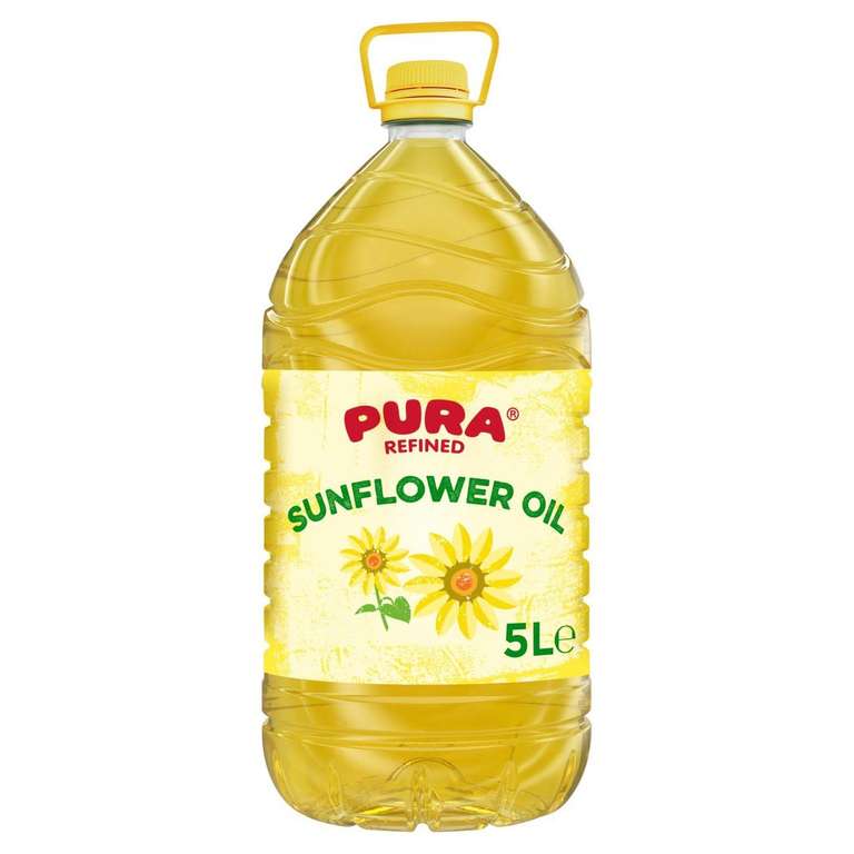 Pura Sunflower Oil 5L | 3 for £18.50 using code | £6.16 each, with click & collect with code @ Morrisons