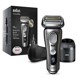 Braun Series 9 Pro+ Electric Shaver With 4+1 Head, ProLift Trimmer, 5-in-1 SmartCare Center & Leather Travel Case