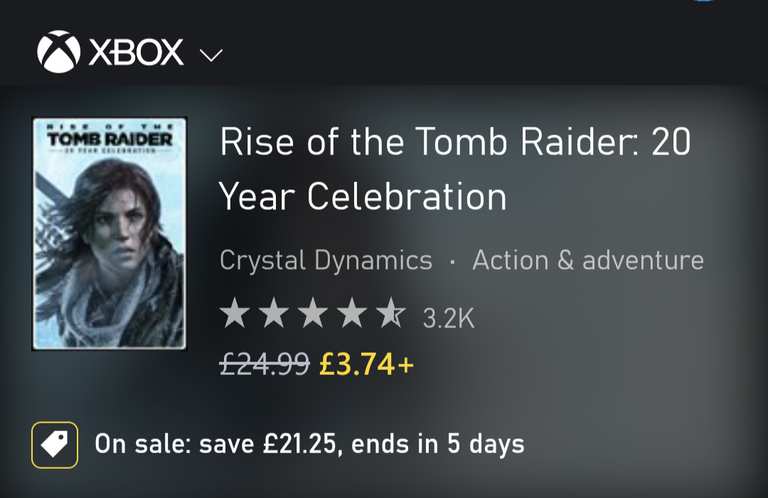 Rise of the Tomb Raider: 20 Year Celebration Xbox