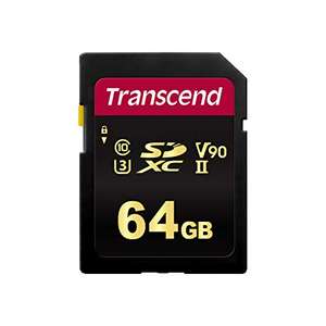 Transcend 64GB SDXC 700S Memory Card UHS- II V90, Up to 285/180 MB/s for DSLR, Mirrorless Cameras £34.60 @ Amazon
