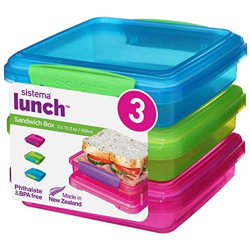 Sistema Lunch Sandwich Boxes Food Storage 450ml £6.37 @ Amazon