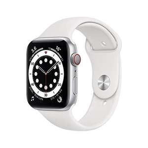 Apple Watch Series 6 GPS + Cellular, 44mm Silver Aluminium Case with White Sport Band £299 @ Amazon