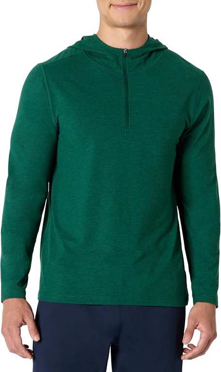 Amazon Essentials Men's Lightweight Quarter-Zip Hoodie- Green Size S