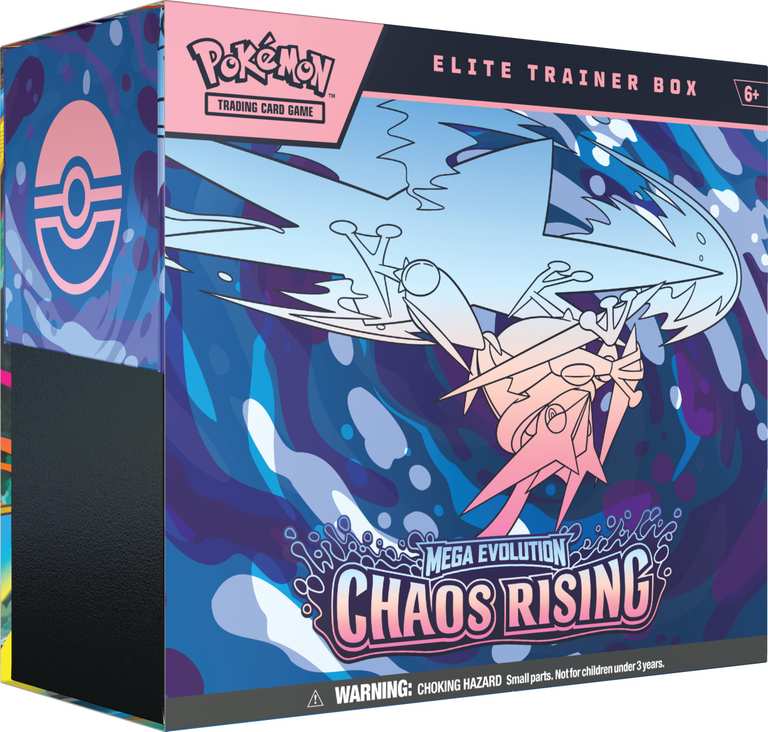 Pokémon TCG: Mega Evolution—Chaos Rising Elite Trainer Box (1 Full-Art Promo Card, 9 Booster Packs & Premium Accessories) Invite Only