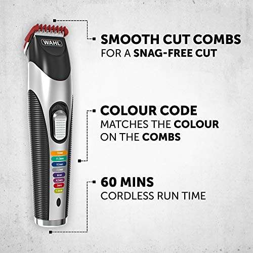 Wahl Colour Trim Stubble and Beard Trimmer, Trimmers for Men, Beard Trimming Kit, Men’s Stubble Trimmers, Rechargeable Trimmer