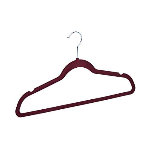 Amazon Basics Velvet Non-Slip Suit Clothes Hangers, Burgundy/Silver – Pack of 30 - £7.80 (With Applied Voucher) @ Amazon