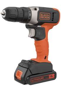 BLACK+DECKER 18 V Cordless Drill Driver with 10 Torque Settings, 1.5 Ah Lithium-Ion Battery, BCD001C1-GB £34.57 at Amazon