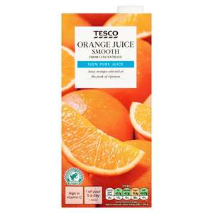 Tesco Orange Or Apple Juice 1 Litre Any 4 for £3.50 @ Tesco (Clubcard Price)