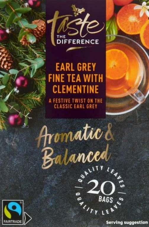 20 Teabags Sainsbury's Clementine Earl Grey, Taste the Difference 50g