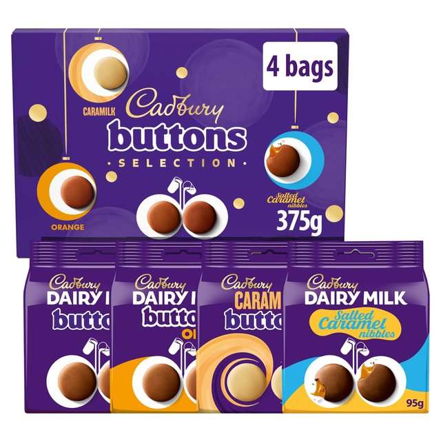 Cadbury's Buttons Chocolates Selection - 4 Bags (Stock Dependant on Location)
