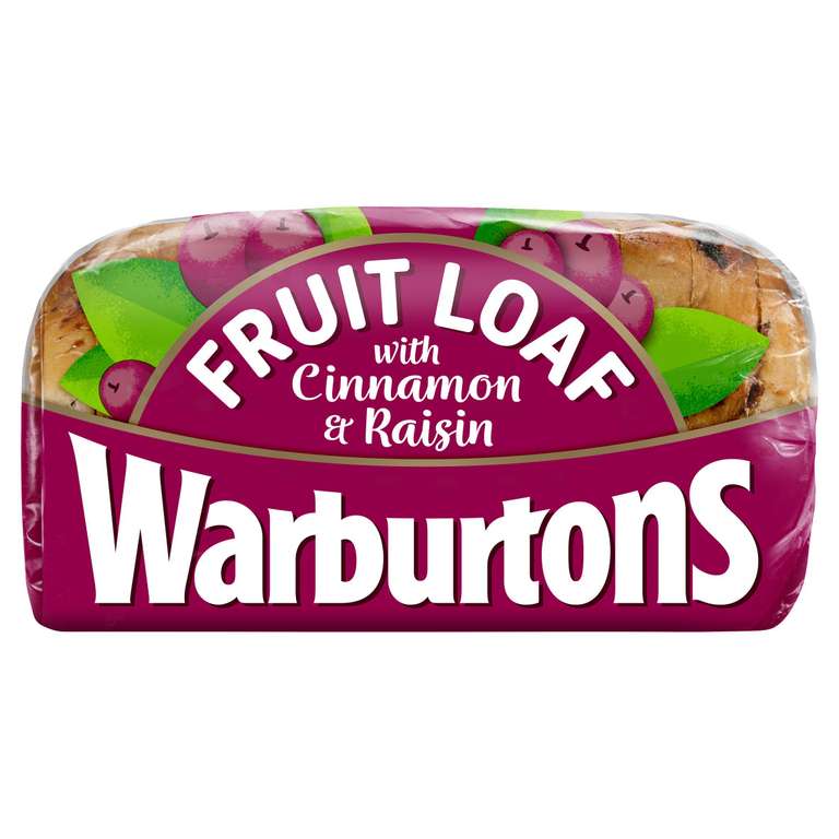 Warburtons Fruit Loaf with Cinnamon and Raisin 400g £1 (Nectar Price) @ Sainsbury's