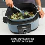 Ninja Foodi PossibleCooker, 8-in-1 SlowCooker with Removable Non-Stick Pot, Steaming Rack, IntegratedSpoon & Glass Lid - Grey MC1001UK