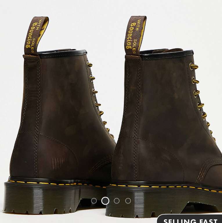 Men’s Dr Martens 1460 Bex 8 eye boots in dark brown leather with code