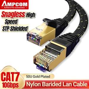 AMPCOM Ethernet Cable, Cat7 Flat Lan Cable 2M - 39p W/ New User Deal - Sold by Ampcom