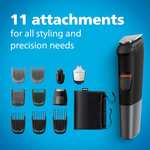 Philips 11-in-1 All-In-One Trimmer, Series 5000 Grooming Kit for Beard, Hair & Body with 11 Attachments, Including Nose Trimmer, MG5730/33