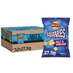 Walkers Squares Salt and Vinegar Snacks 27.5 g (Case of 32) £11.67 / £10.50 Subscribe & Save @ Amazon