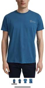 ESPRIT Men's T-Shirt - Petrol Blue Size Medium - £5.64 @ Amazon