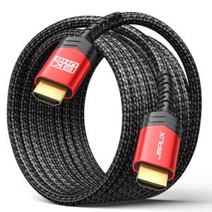 JSAUX HDMI Cable 3m, 8K@60Hz 4K@120Hz Ultra HD Cable 48Gbps - w/Voucher & Code, Sold by JS Digital UK / FBA