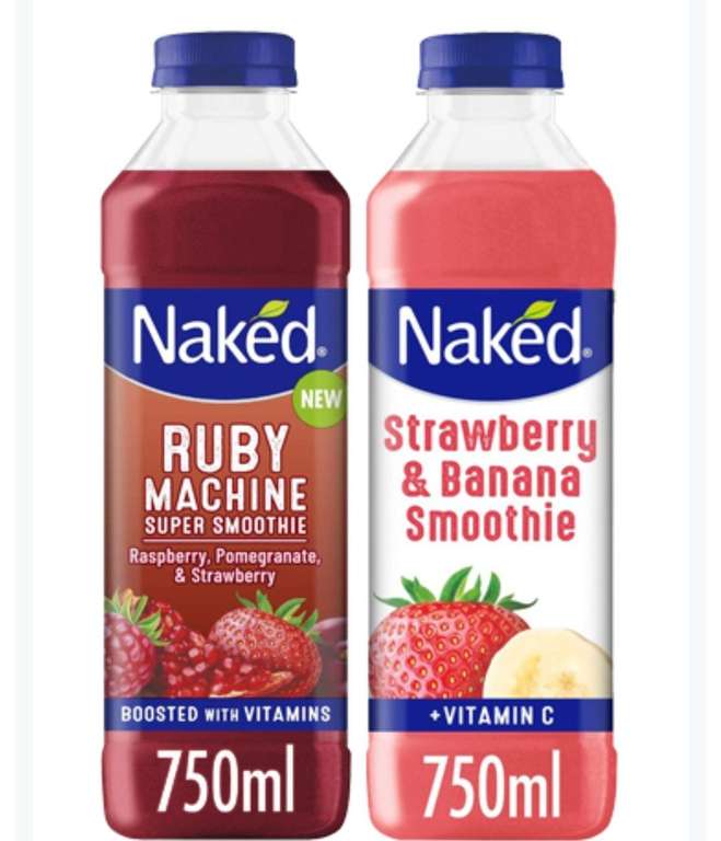 Naked Smoothies (Ruby Machine/Strawberry & Banana) 750ml