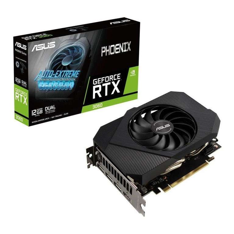 ASUS GeForce RTX 3060 12GB Phoenix V2 Ampere Graphics Card £259.98, £234.98 after cashback + £3.49 delivery @ Ebuyer