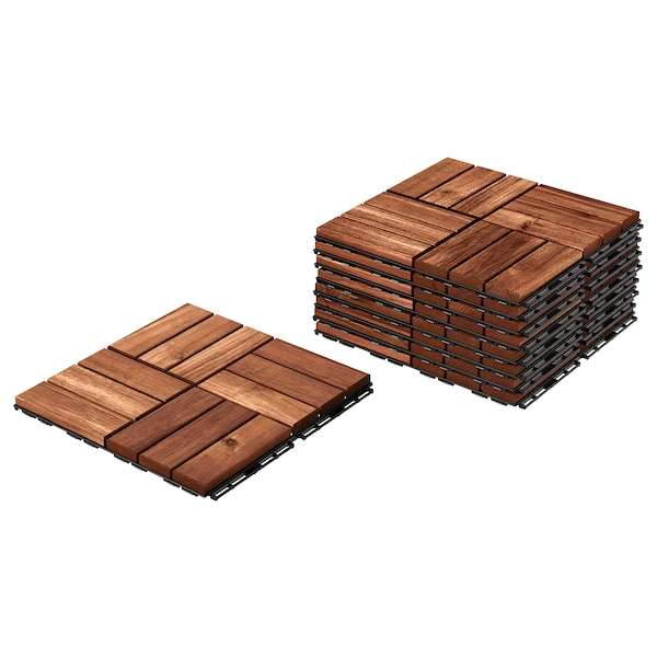 IKEA RUNNEN Floor decking, outdoor, brown stained/ acacia - £12.50 + Free Click & Collect @ Ikea