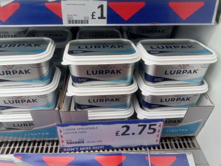 Lurpak Spreadable Butter 500g £2.75 / Lurpak Butter 750g £5 - Halesowen