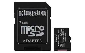 Kingston Canvas Select Plus microSD Card SDCS2/128 GB Class 10 (SD Adapter Included) 100mb/s - Sold By Ebuyer UK